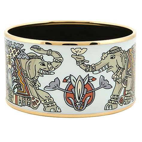 hermes white elephant bangle bracelet|white leather hermes bracelet.